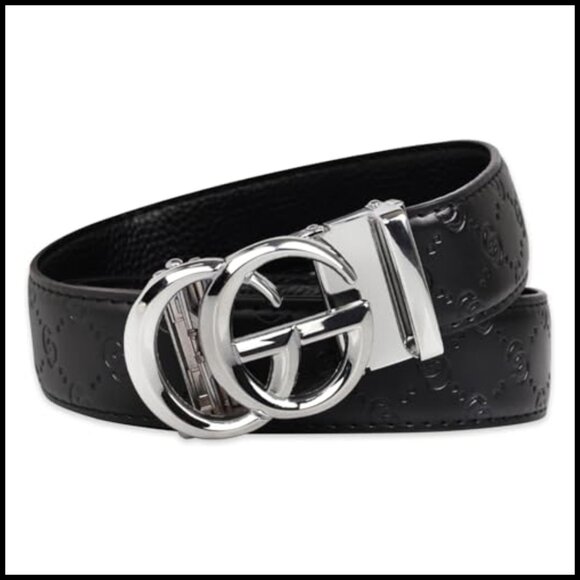 Leather Dress Belt with Automatic Buckle for Business Wear main image 4